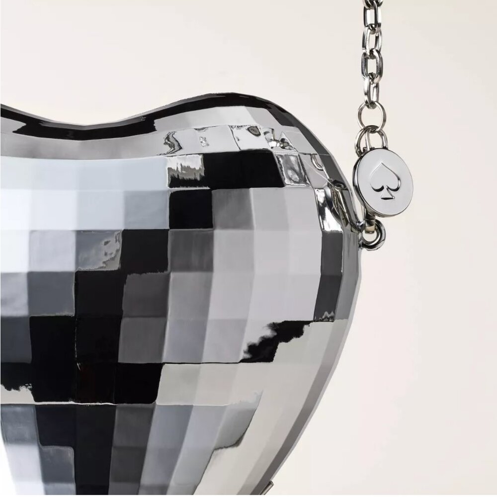 Disco Heart Crossbody Bag - kate spade new york x Target Silver NWT - Picture 5 of 5